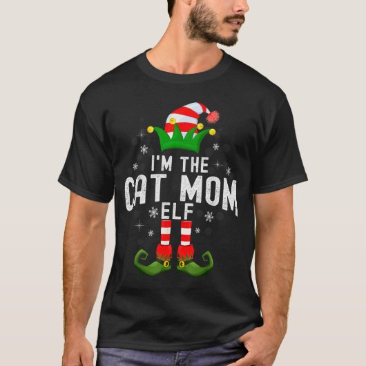 I'm The Cat Mom Elf Christmas Family Pjs Costume  T-shirt (Voorkant)