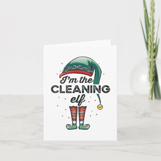 I'm the Cleaning Elf Christmas Gift Xmas Kaart (Voorkant)