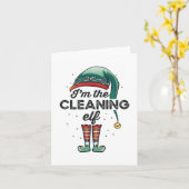 I'm the Cleaning Elf Christmas Gift Xmas Kaart (Gele Bloem)