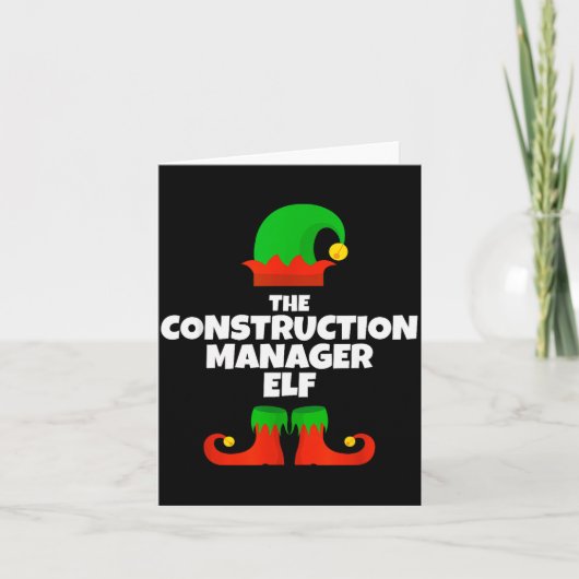I'm The Construction Manager Elf Family Pajama Chr Kaart (Voorkant)