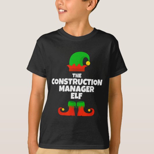 I'm The Construction Manager Elf Family Pajama Chr T-shirt (Voorkant)