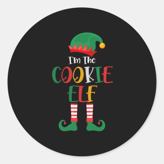 Im The Cookie Elf Matching Christmas Ronde Sticker (Voorkant)