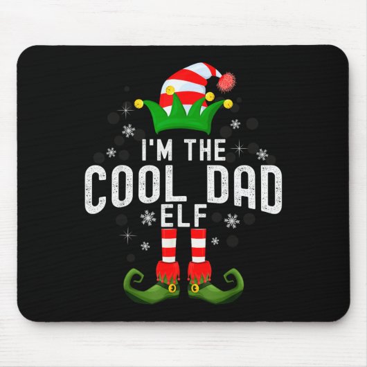 I'm The Cool Dad Elf Christmas Family Pjs Costume Muismat (Voorkant)