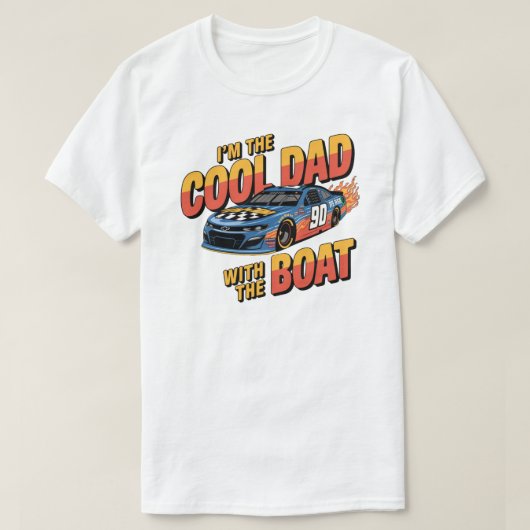 "I'm The Cool Dad With The Boat" T-shirt (Design voorkant)
