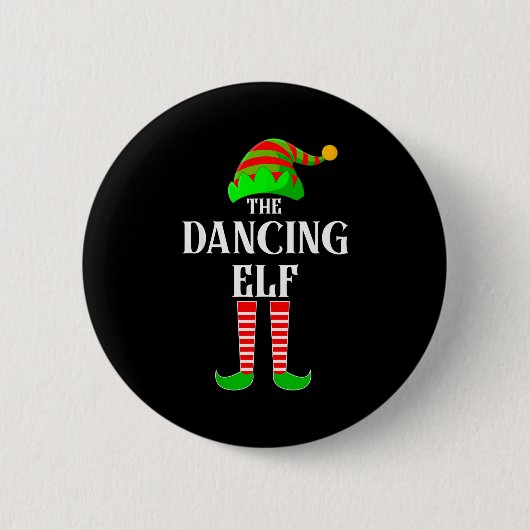 I'm The Dancing Elf Family Matching Costume Christ Ronde Button 5,7 Cm (Voorkant)