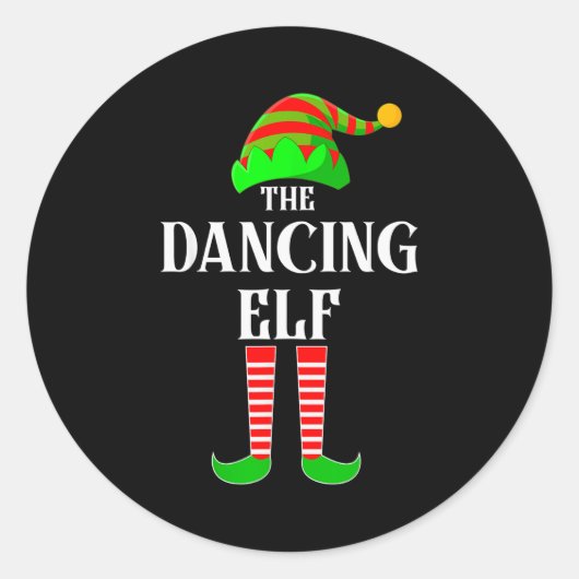 I'm The Dancing Elf Family Matching Costume Christ Ronde Sticker (Voorkant)