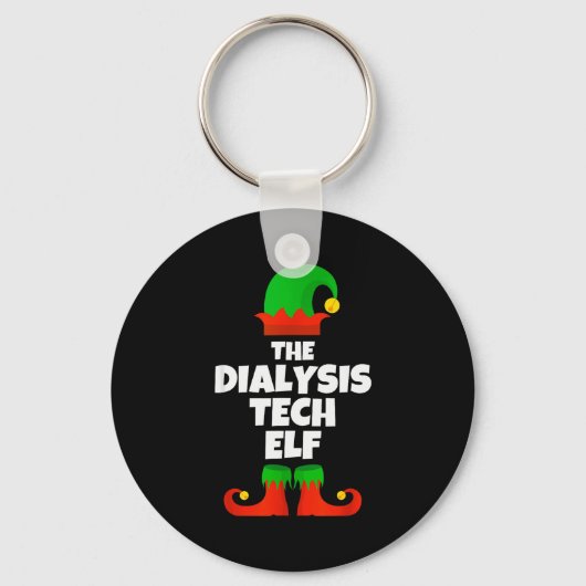 I'm The Dialysis Tech Elf Family Pajama Christmas Sleutelhanger (Voorkant)