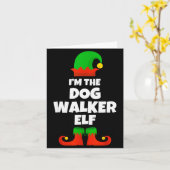 I'm The Dog Walker Elf Family Pajama Christmas Fun Kaart (Gele Bloem)