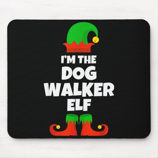 I'm The Dog Walker Elf Family Pajama Christmas Fun Muismat (Voorkant)