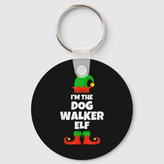 I'm The Dog Walker Elf Family Pajama Christmas Fun Sleutelhanger (Voorkant)