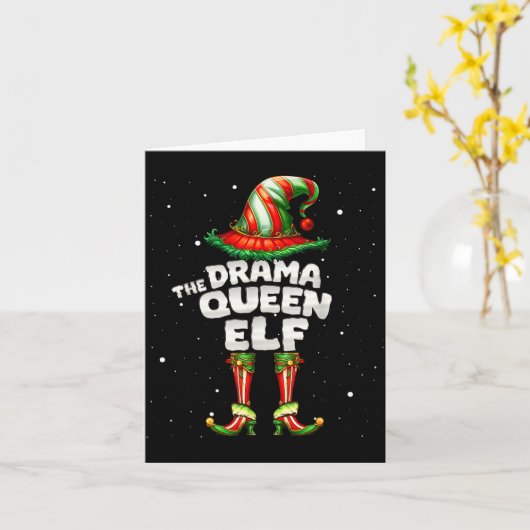 I'm The Drama Queen Elf Family Matching Group Chri Kaart (Gele Bloem)