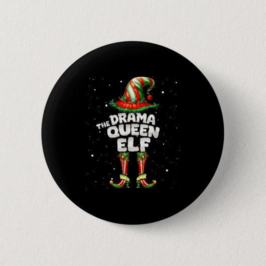 I'm The Drama Queen Elf Family Matching Group Chri Ronde Button 5,7 Cm (Voorkant)