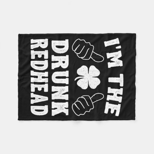 I'm The Drunk Redhead Funny St Patricks Day  Fleece Deken (Voorkant (Horizontaal))