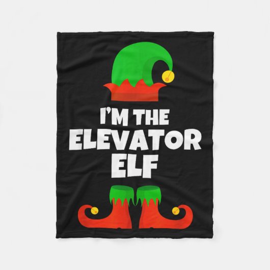 I'm The Elevator Elf Family Pajama Christmas Funny Fleece Deken (Voorkant)
