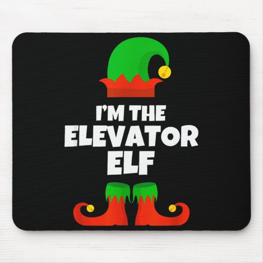I'm The Elevator Elf Family Pajama Christmas Funny Muismat (Voorkant)