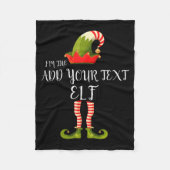 Im The Elf Add Your Text Christmas  Fleece Deken (Voorkant)