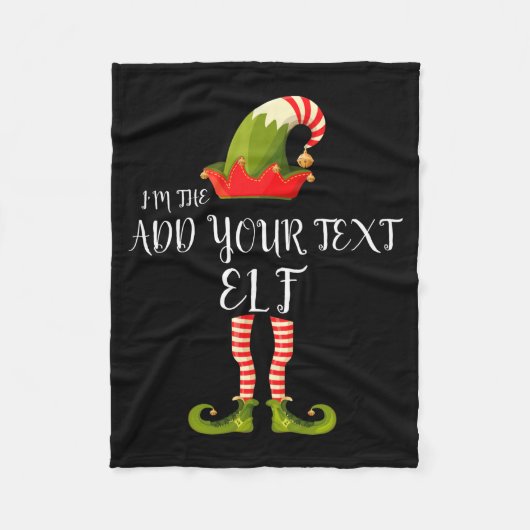 Im The Elf Add Your Text Christmas  Fleece Deken (Voorkant)
