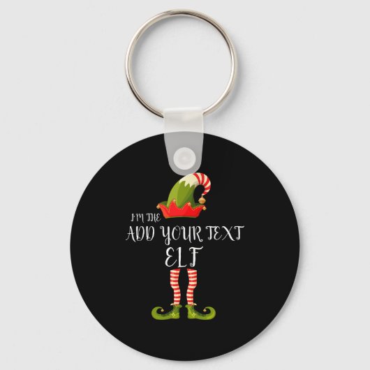Im The Elf Add Your Text Christmas Sleutelhanger (Voorkant)