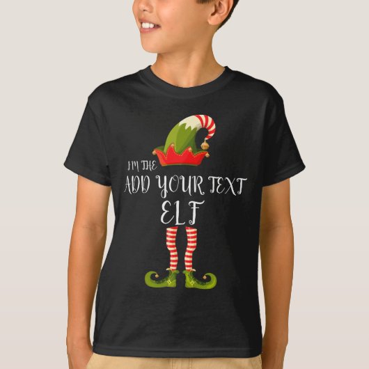 Im The Elf Add Your Text Christmas  T-shirt (Voorkant)