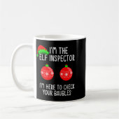 I'm The Elf Inspector Funny Baubles Christmas Elf Koffiemok (Links)