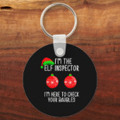 I'm The Elf Inspector Funny Baubles Christmas Elf  Sleutelhanger (Voorkant)