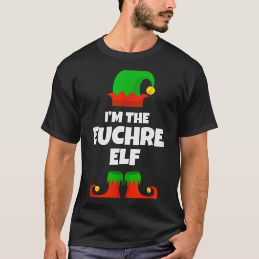I'm The Euchre Elf Family Pajama Christmas Funny P T-shirt (Voorkant)