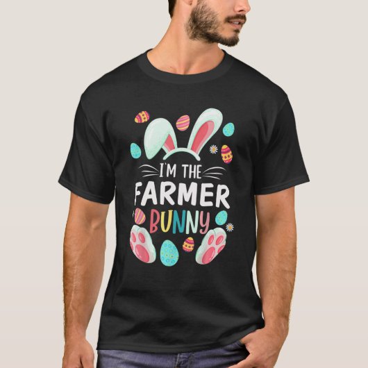 I'm The Farmer Bunny Matching Family Easter Party T-shirt (Voorkant)