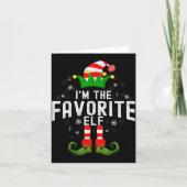I'm The Favorite Elf Christmas Family Pjs Costume  Kaart (Voorkant)