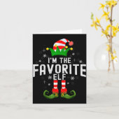 I'm The Favorite Elf Christmas Family Pjs Costume  Kaart (Gele Bloem)