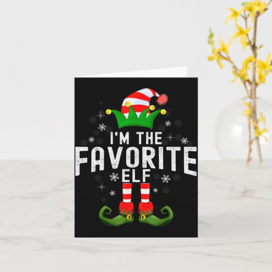 I'm The Favorite Elf Christmas Family Pjs Costume  Kaart (Gele Bloem)