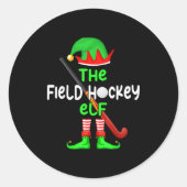 I'm The Field Hockey Elf Christmas Family Matching Ronde Sticker (Voorkant)