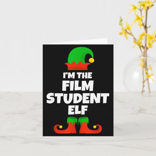 I'm The Film Student Elf Family Pajama Christmas F Kaart (Gele Bloem)