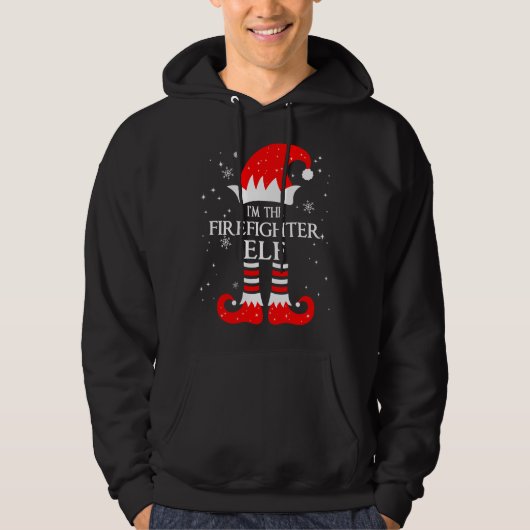 I'm The Firefighter Elf Matching Family Group Chri Hoodie (Voorkant)