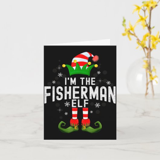 I'm The Fisherman Elf Christmas Family Pjs Costume Kaart (Gele Bloem)