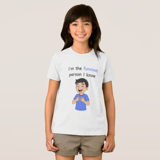  I'm the funniest person I know, boy Tri-Blend Shirt (Voorkant volledig)