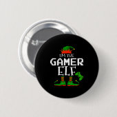 I'm The Gamer Elf Family Matching Gaming Christmas Ronde Button 5,7 Cm (Voorkant /achterkant)