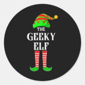 I'm The Geeky Elf Family Matching Costume Christma Ronde Sticker (Voorkant)