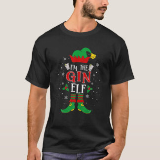 Im The Gin Lover Elf Matching Family Kerstgro T-shirt