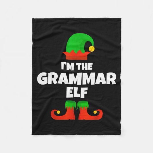I'm The Grammar Elf Family Pajama Christmas Englie Fleece Deken (Voorkant)