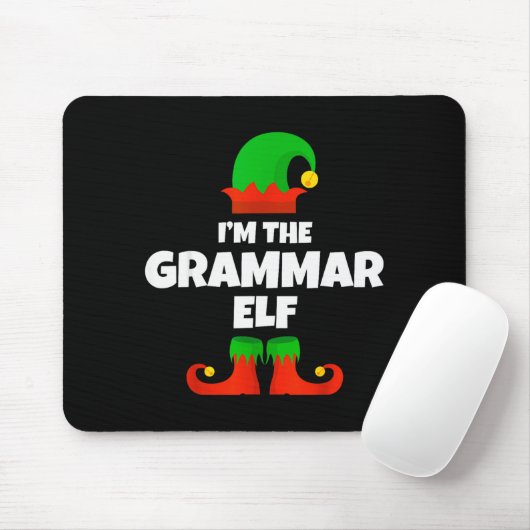 I'm The Grammar Elf Family Pajama Christmas Englie Muismat (Met muis)