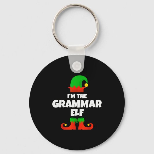 I'm The Grammar Elf Family Pajama Christmas Englie Sleutelhanger (Voorkant)