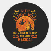 I'm The Grammy Witch Like A Normal Grandma Hallowe Ronde Sticker (Voorkant)