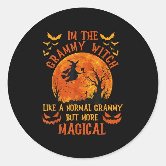 I'm The Grammy Witch Like A Normal Grandma Hallowe Ronde Sticker (Voorkant)