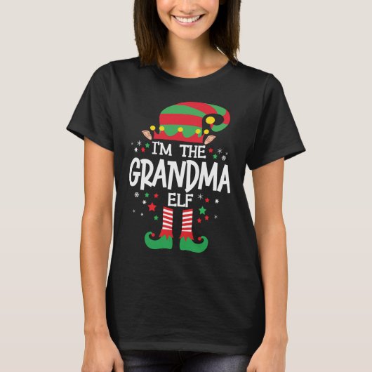 I'm the Grandma Elf Christmas Matching Family Grou T-shirt (Voorkant)