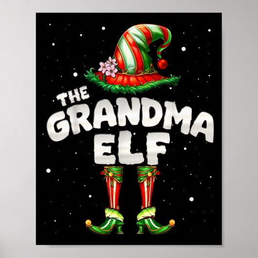 I'm The Grandma Elf Family Matching Group Christma Poster (Voorkant)