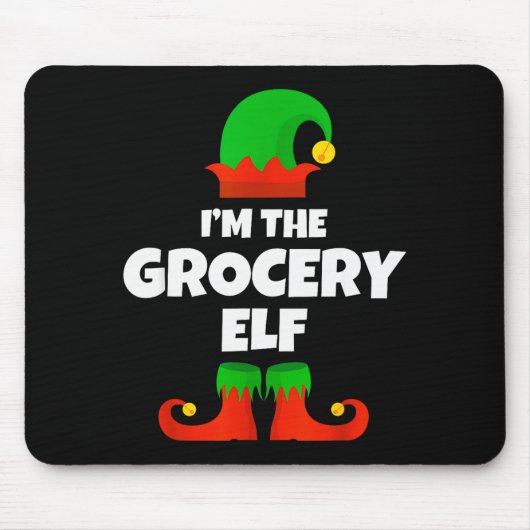 I'm The Grocery Elf Family Pajama Christmas Funny Muismat (Voorkant)
