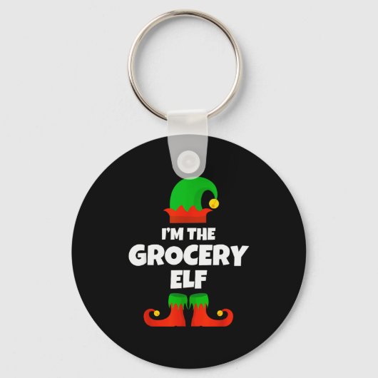 I'm The Grocery Elf Family Pajama Christmas Funny Sleutelhanger (Voorkant)