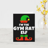 I'm The Gym Rat Elf Family Pajama Christmas Fitnes Kaart (Gele Bloem)