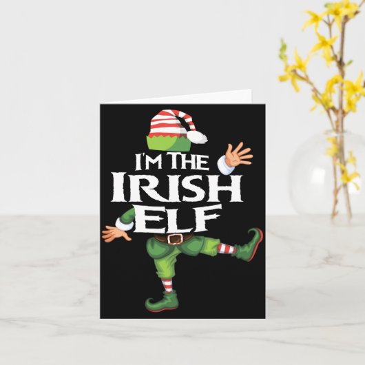 Im The Irish Elf Christmas Eve Xmas Elf Squad Cos Kaart (Gele Bloem)