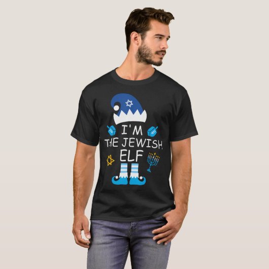 Im The Jewish Elf Funny Hanukkah 	 Chanukah Festiv T-shirt (Voorkant volledig)